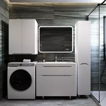 Мебель для ванной Style Line Марелла 90 Люкс Plus напольная, 2 ящика, белый матовый