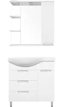 Мебель для ванной Style Line Жасмин 82 R белая, с бельевой корзиной