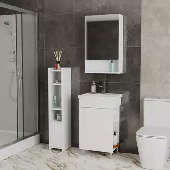 Мебель для ванной Uncoria Алегра 50 напольная, белый глянец