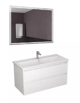 Мебель для ванной Veneciana Alterno 100 подвесная, 2 ящика, белый матовый