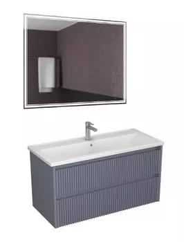 Мебель для ванной Veneciana Alterno 100 подвесная, 2 ящика, серый матовый