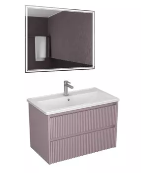 Мебель для ванной Veneciana Alterno 80 подвесная, 2 ящика, пудровый матовый