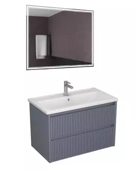 Мебель для ванной Veneciana Alterno 80 подвесная, 2 ящика, серый матовый