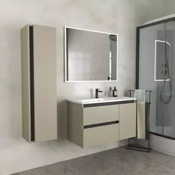 Мебель для ванной Veneciana Parino 100 подвесная, бежевый матовый (раковина Mario 100)