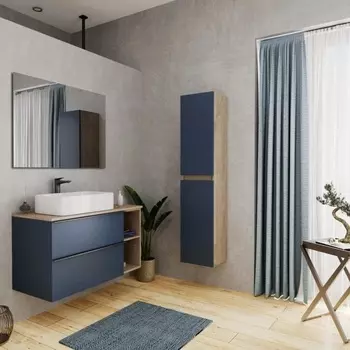 Мебель для ванной Veneciana Sangro 80 подвесная, индиго/дуб сонома