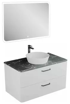 Мебель для ванной Veneciana Tibr 100 подвесная, со столешницей, белая