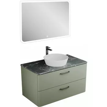 Мебель для ванной Veneciana Tibr 100 подвесная, со столешницей, олива