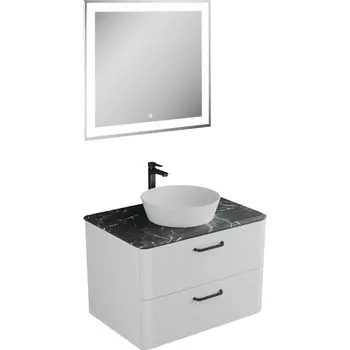 Мебель для ванной Veneciana Tibr 80 подвесная, со столешницей, белая