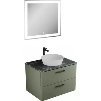 Мебель для ванной Veneciana Tibr 80 подвесная, со столешницей, олива