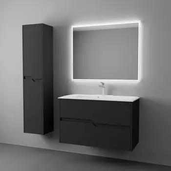 Мебель для ванной Veneciana Vеneto 100 подвесная, 2 ящика, черный матовый