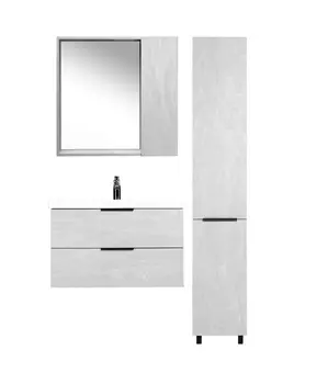 Мебель для ванной Viant Берлин 80 подвесная, 2 ящика, цемент