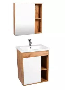 Мебель для ванной Viant Бостон 50 подвесная, дуб вотан/белый