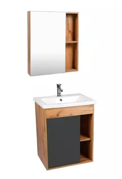 Мебель для ванной Viant Бостон 60 подвесная, дуб вотан/графит