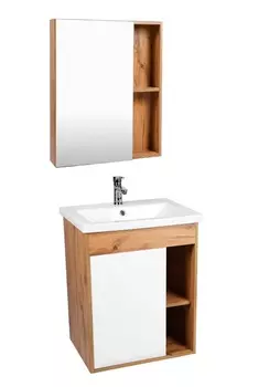 Мебель для ванной Viant Бостон 60 подвесная, дуб вотан/белый