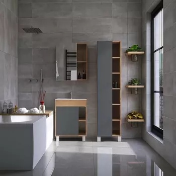 Мебель для ванной Viant Бостон 70 напольная, дуб вотан/графит