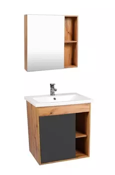 Мебель для ванной Viant Бостон 70 подвесная, дуб вотан/графит