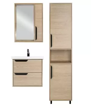 Мебель для ванной Viant Кёльн 60 подвесная, 2 ящика, светлое дерево