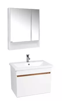 Мебель для ванной Viant Мальта 80 подвесная, белый/дуб вотан