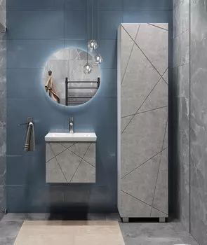 Мебель для ванной Vigo Geometry 50 подвесная, 1 ящик, бетон (раковина Como 50)