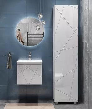 Мебель для ванной Vigo Geometry 50 подвесная, 1 ящик, белая (раковина Como 50)