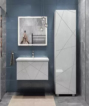 Мебель для ванной Vigo Geometry 60 подвесная, 1 ящик, белая (раковина Como 60)