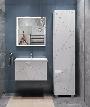 Мебель для ванной Vigo Geometry 70 подвесная, 1 ящик, белая (раковина Como 70)