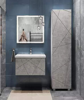 Мебель для ванной Vigo Geometry 70 подвесная, 1 ящик, бетон (раковина Como 70)