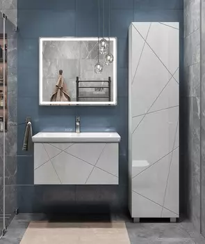 Мебель для ванной Vigo Geometry 80 подвесная, 1 ящик, белая (раковина Como 80)