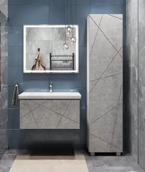 Мебель для ванной Vigo Geometry 80 подвесная, 1 ящик, бетон (раковина Como 80)