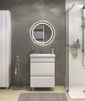 Мебель для ванной Vigo Holly 60 напольная, 2 ящика, белый (раковина Como 60)