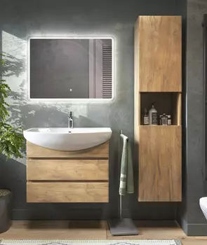 Мебель для ванной Vigo Wing 60 подвесная, 2 ящика, дуб золотой (раковина Балтика 60)