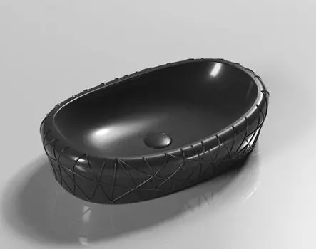 Раковина Gid Creativo Bm777 накладная 60x39 черная матовая