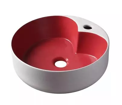 Раковина Gid Esfera N9013LS 40x40 красно-белая матовая
