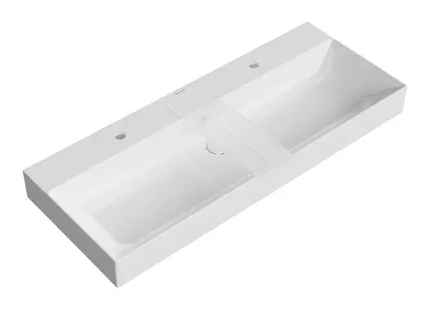 Мебельная раковина Kerama Marazzi Grande GR.wb.120.2 с двумя отверстиями под смеситель, белая глянцевая