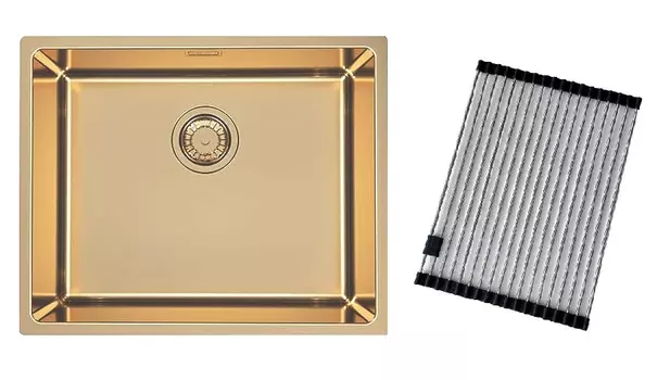 Мойка кухонная Alveus Kombino Monarch 50 встраиваемая снизу, бронза + роллмат AllRound