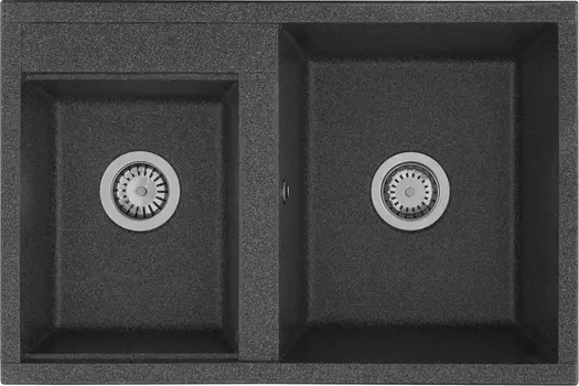 Мойка кухонная Aquaton Делия 78 DBL графит