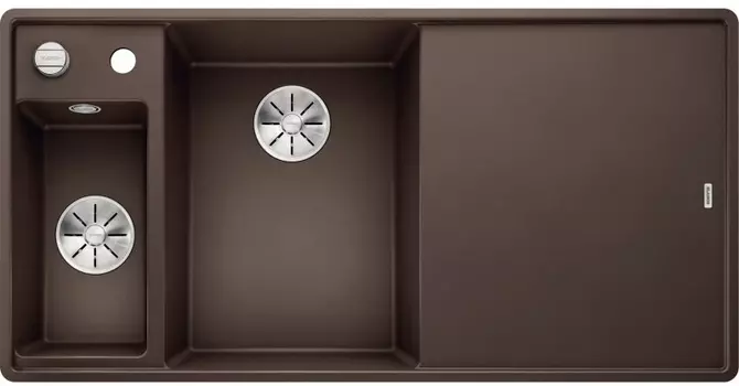 Мойка кухонная Blanco Axia III 6 S левая, кофе, доска стекло