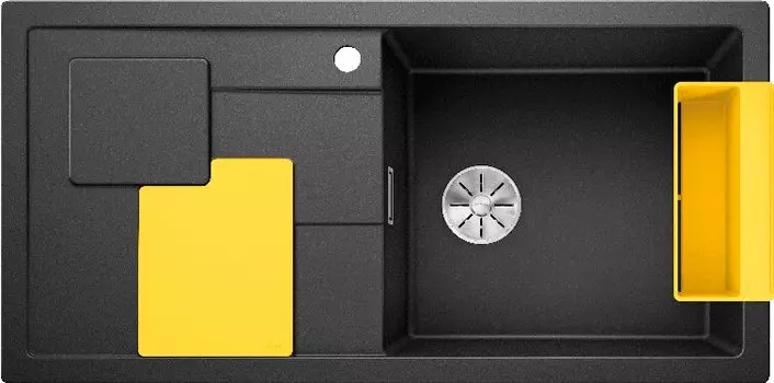 Мойка кухонная Blanco Sity XL 6 S антрацит, аксессуары лимон