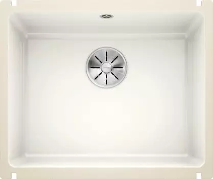 Мойка кухонная Blanco Subline 500-U глянцевая белая, с отводной арматурой InFino