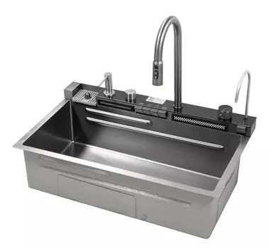 Мойка кухонная Esbano Сascade-5 ESMKCASC5 75х45 многофункциональная, ЖК-дисплей, оружейная сталь