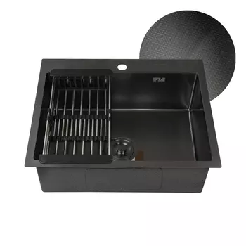 Мойка кухонная Fabia Profi 60503DG декор графит