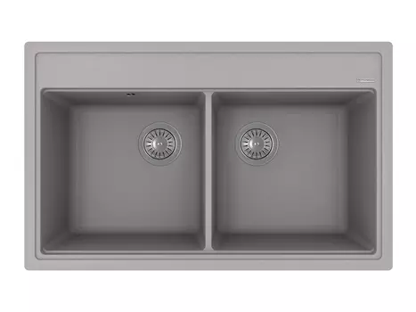 Мойка кухонная Florentina Липси 820 двойная, серый шелк