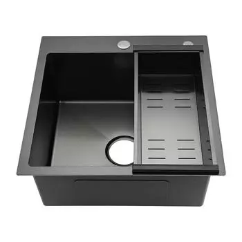 Мойка кухонная Gappo GS5050-6 с коландером, графит