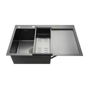 Мойка кухонная Gappo GS7850-6L с коландером, графит