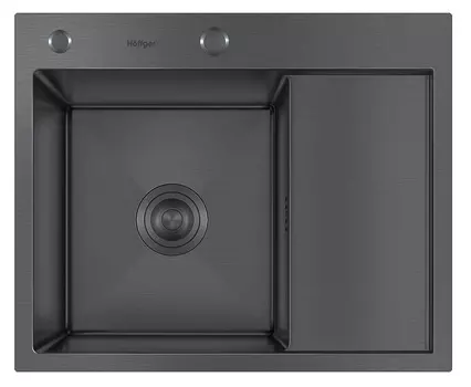 Мойка кухонная Hoffger 5848L Black черная, левая чаша