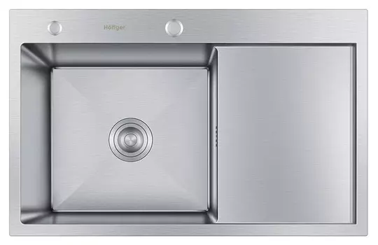 Мойка кухонная Hoffger 7850-L Satin сталь сатин, левая чаша