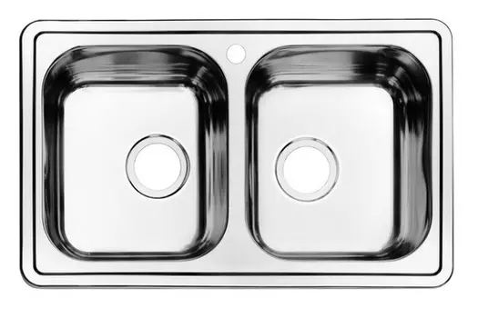 Мойка кухонная Iddis Strit STR78S2i77 нержавеющая сталь, шелк, 2 чаши, 780х480