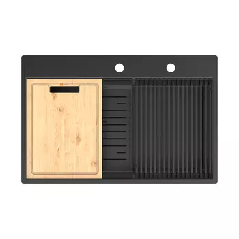 Мойка кухонная Lemark Iordana 780 9932120 78 черная матовая