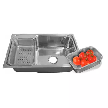 Мойка кухонная Melana 7245В R (214 tb-ta *8) полированная 1,5-я (с корзиной)