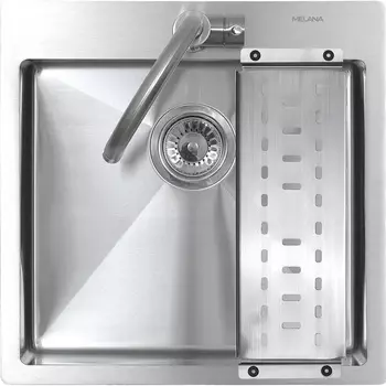 Мойка кухонная Melana ProfLine 3,0/200 MLN-R5050H 50х50 с коландером, сатин